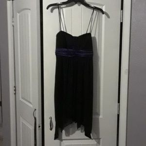 GORGEOUS black/w purple ribbon tie PROM dress